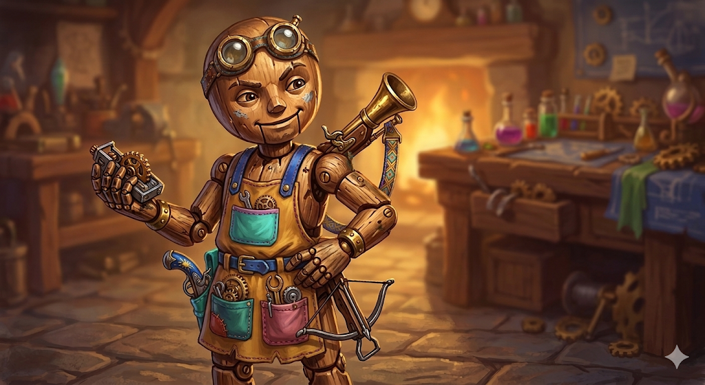 Concept portrait of Pachinko as a mechanical alchemist