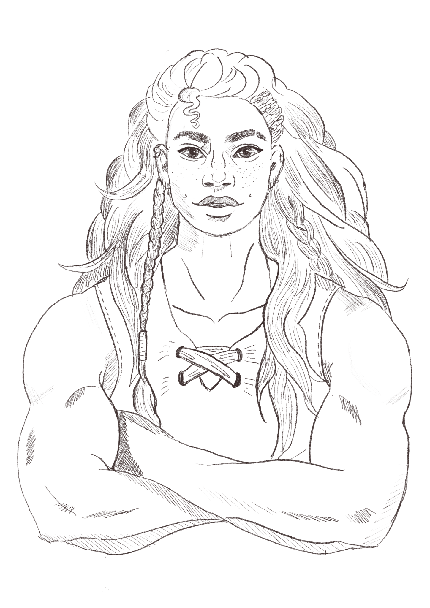 Pencil portrait of Oona Katoa